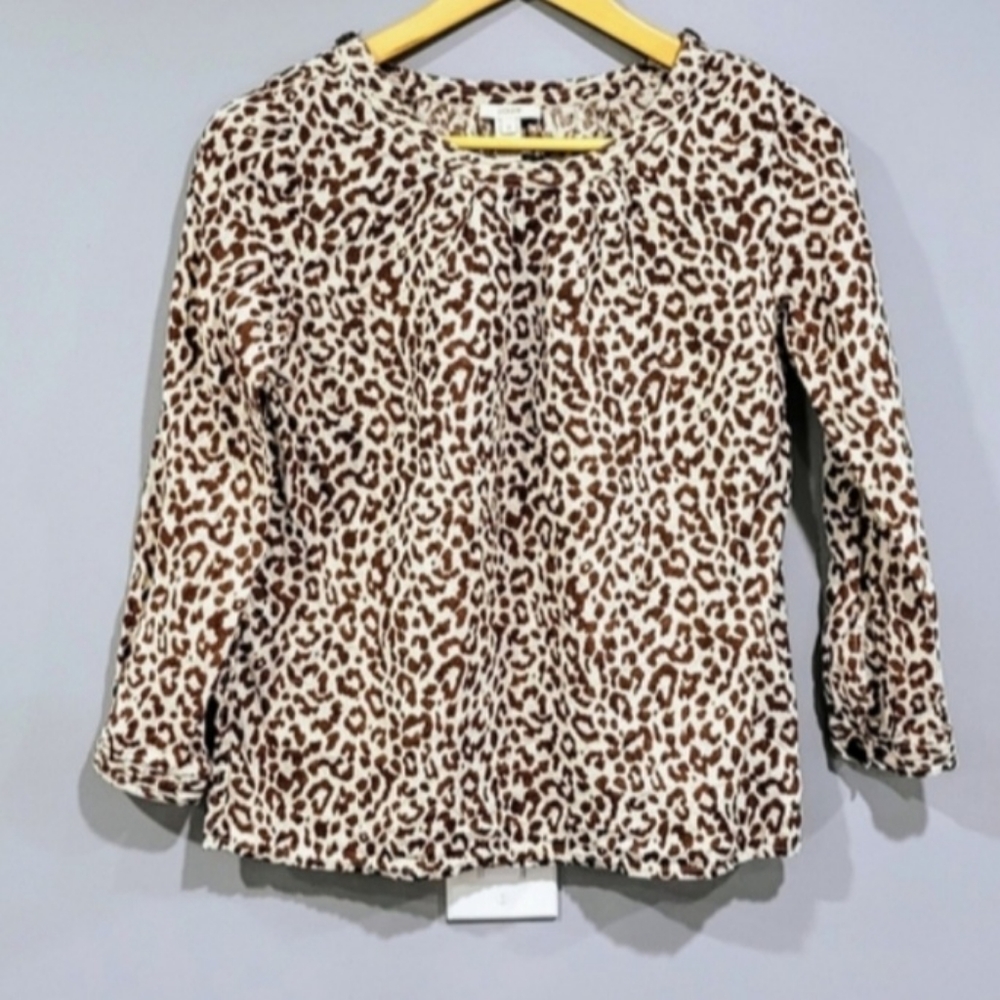 J. Crew Tessa Leopard Print Blouse